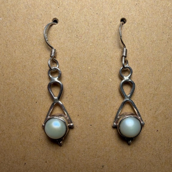 Bohemian 925 Sterling Silver Mother of Pearl Dangle - Picture 13 of 13